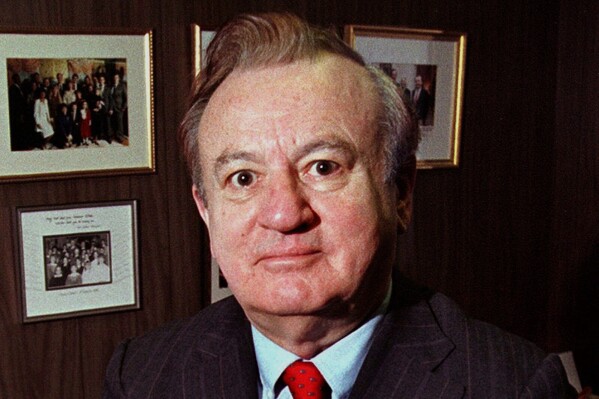 FILE--Former Rhode Island Gov. Edward DiPrete, shown in this Jan. 12, 1998 file photo. AP Photo/Matt York, File)