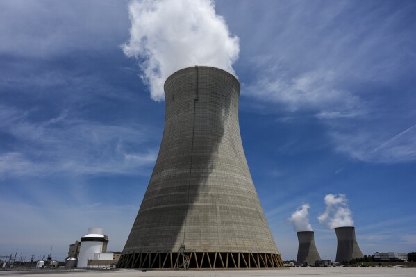 Cooling tower three with one and two in the background are seen at the nuclear reactor facility at the Alvin W. Vogtle Electric Generating Plant, Friday, May 31, 2024, in Waynesboro, Ga. (AP Photo/Mike Stewart, File)