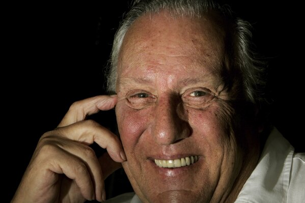 British author Frederick Forsyth poses for a photograph in Hertford, England, Aug. 17, 2006. (AP Photo/Kirsty Wigglesworth, File)