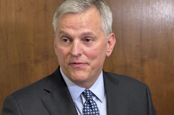 North Carolina Democratic Gov. Josh Stein speaks to reporters after a Council of State meeting at the Department of Transportation headquarters in Raleigh, N.C., on Tuesday, July 8, 2025. (AP Photo/Gary D. Robertson)