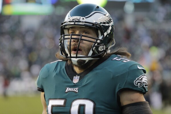 Philadelphia Eagles' Bryan Braman looks on prior to an NFL divisional playoff football game against the Atlanta Falcons, Jan. 13, 2018, in Philadelphia. (AP Photo/Chris Szagola, file)