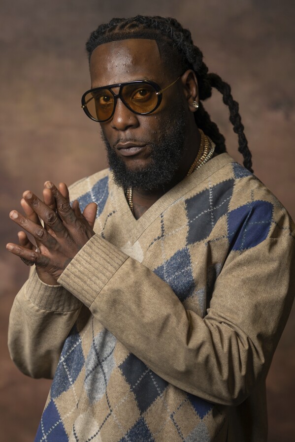 Burna Boy poses for a portrait on Thursday, May 8, 2025, in New York. (AP Photo/Gary Gerard Hamilton)