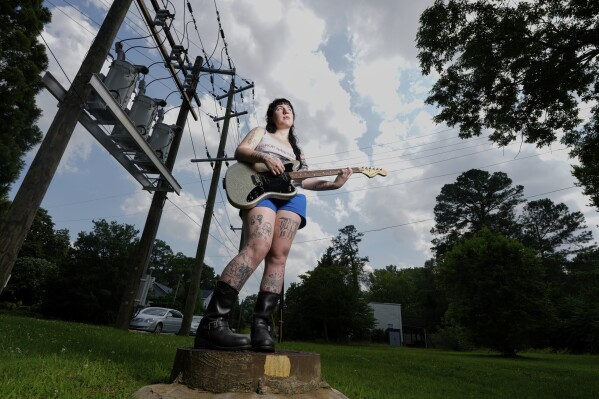Karly Hartzman of the band Wednesday poses for a portrait on Wednesday, June 11, 2025, in Greensboro, N.C. (AP Photo/Chris Carlson)