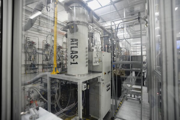 The Atlas-1, used for creating TRISO fuel is visible Friday, June 27, 2025, in Oak Ridge, Tenn. (AP Photo/George Walker IV)