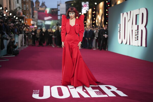 Lady Gaga poses for photographers upon arrival at the premiere for the film 'Joker: Folie A Deux' on Wednesday, Sept. 25, 2024, in London. (Photo by Scott A Garfitt/Invision/AP)