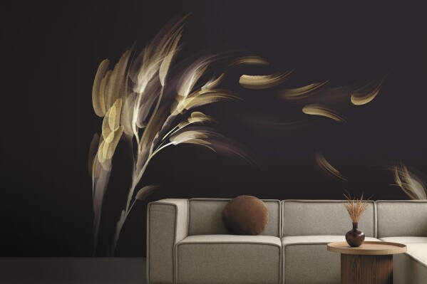 This photo provided by New Zealand designer Emma Hayes shows the designer’s Willow wallpaper in chocolate pattern. Hayes draws much of her inspiration from the landscape around her. Wallpaper is back in a big way, decor experts say, and many make a statement through story or texture. (Emma Hayes via AP)