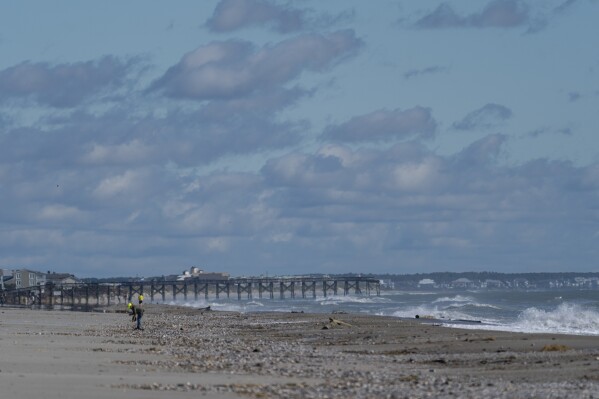 A section of the Pawleys Island pier is missing after Hurricane Ian, Oct. 1, 2022, in Pawleys Island, S.C. (AP Photo/Alex Brandon, File)