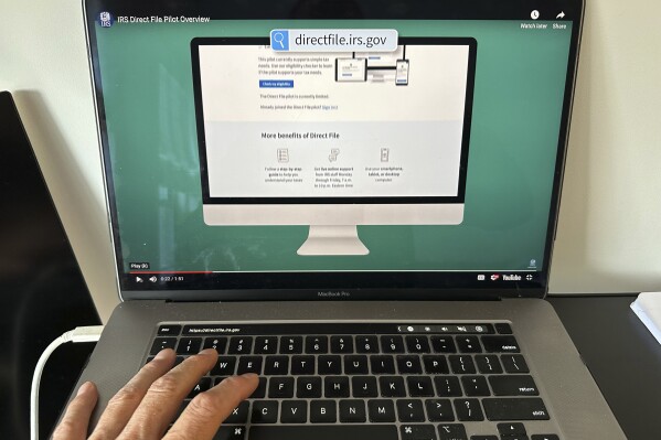 A page from the Internal Revenue Service website is shown on a laptop on Monday, April1, 2024 in New York. (AP Photo/Peter Morgan, file)